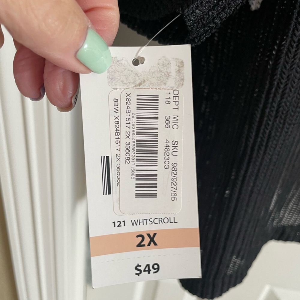 Tank and long sleeve sheer set, size 2x